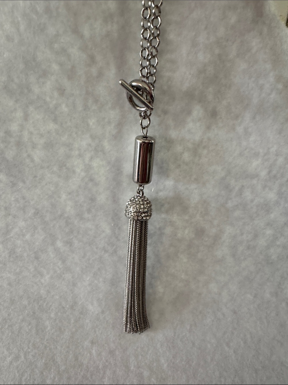 Silver Tassel Pendant Necklace - Elegant Women’s Jewelry